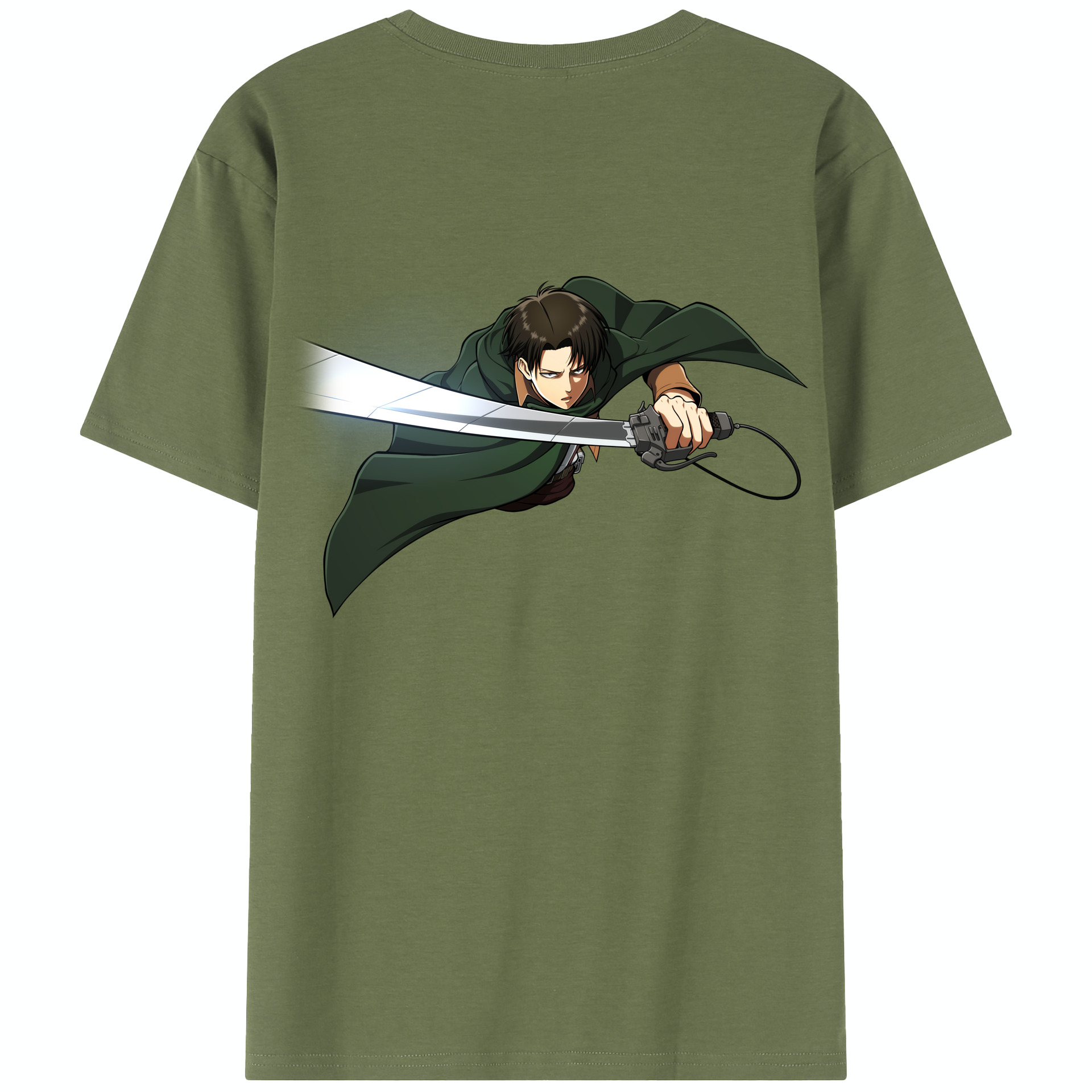 （画像用） 進撃の巨人 リヴァイ·アッカーマン Attack on Titan Levi Ackerman 綿100％半袖Tシャツ（背面プリント）